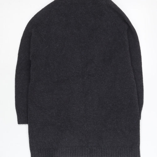 Zara Girls Black Long Sleeve Cardigan Jumper 7 Years Knitwear