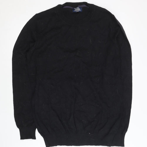 Charles Wilson Men’s Black Cotton Nylon Crew Neck Pullover Jumper Size L