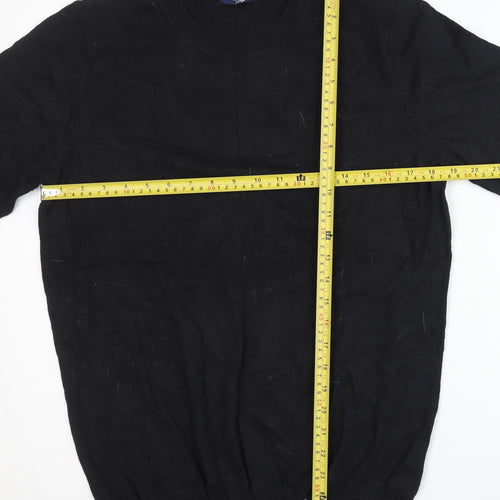 Charles Wilson Men’s Black Cotton Nylon Crew Neck Pullover Jumper Size L