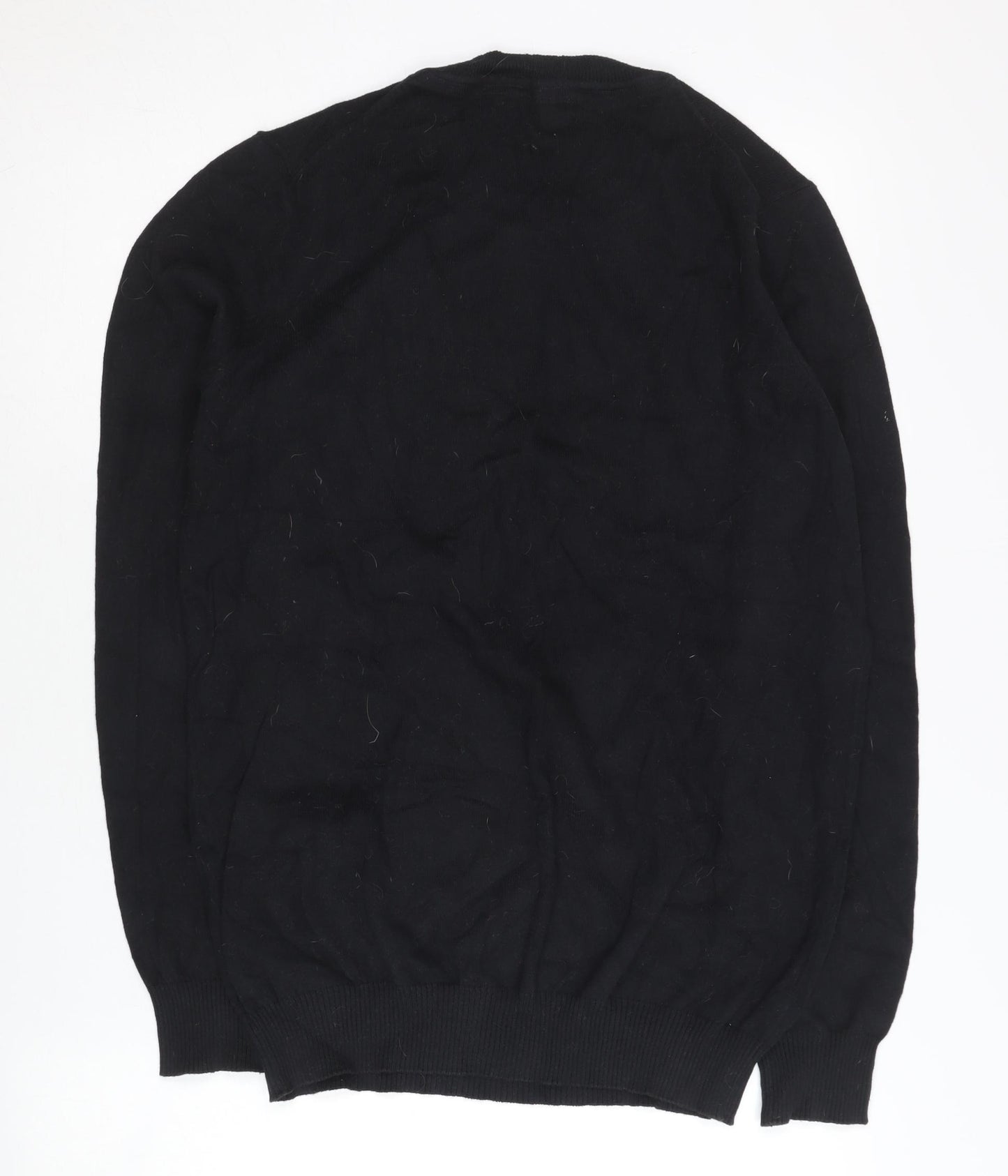 Charles Wilson Men’s Black Cotton Nylon Crew Neck Pullover Jumper Size L