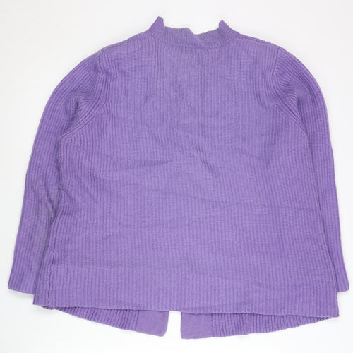 Eastex Womens Purple Cardigan UK 20 Crew Neck Lambswool Blend