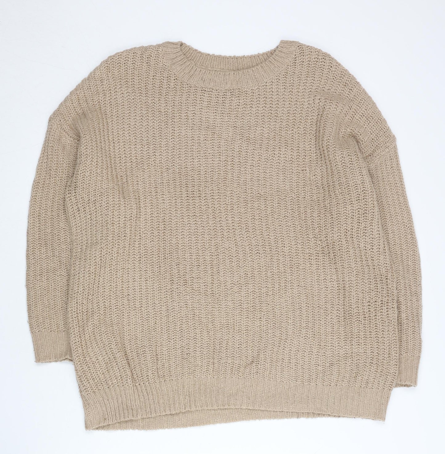 New Look Women’s Beige Chunky Knit Pullover Jumper M