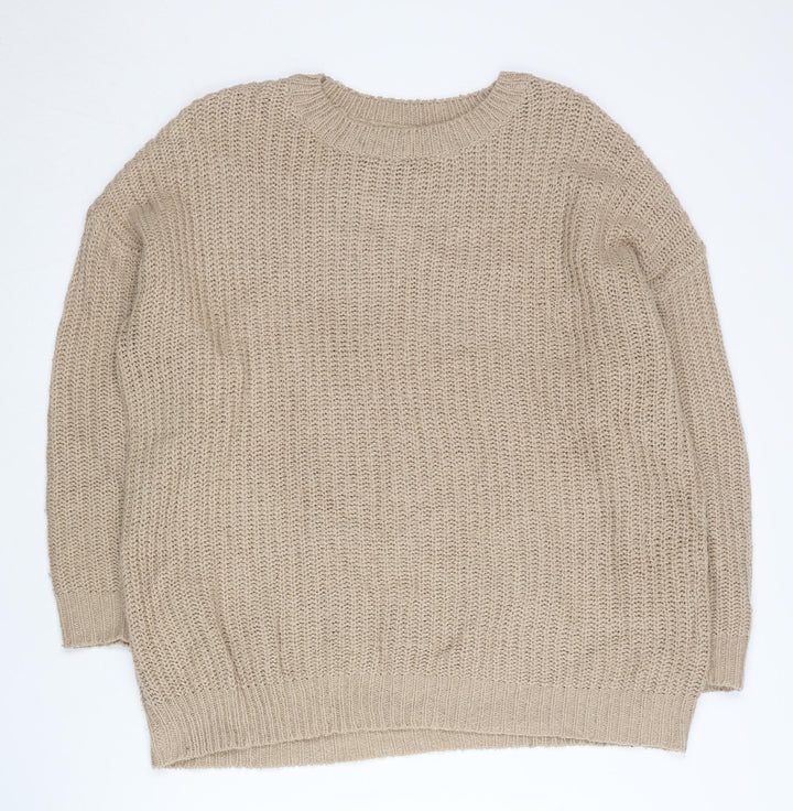 New Look Women’s Beige Chunky Knit Pullover Jumper M