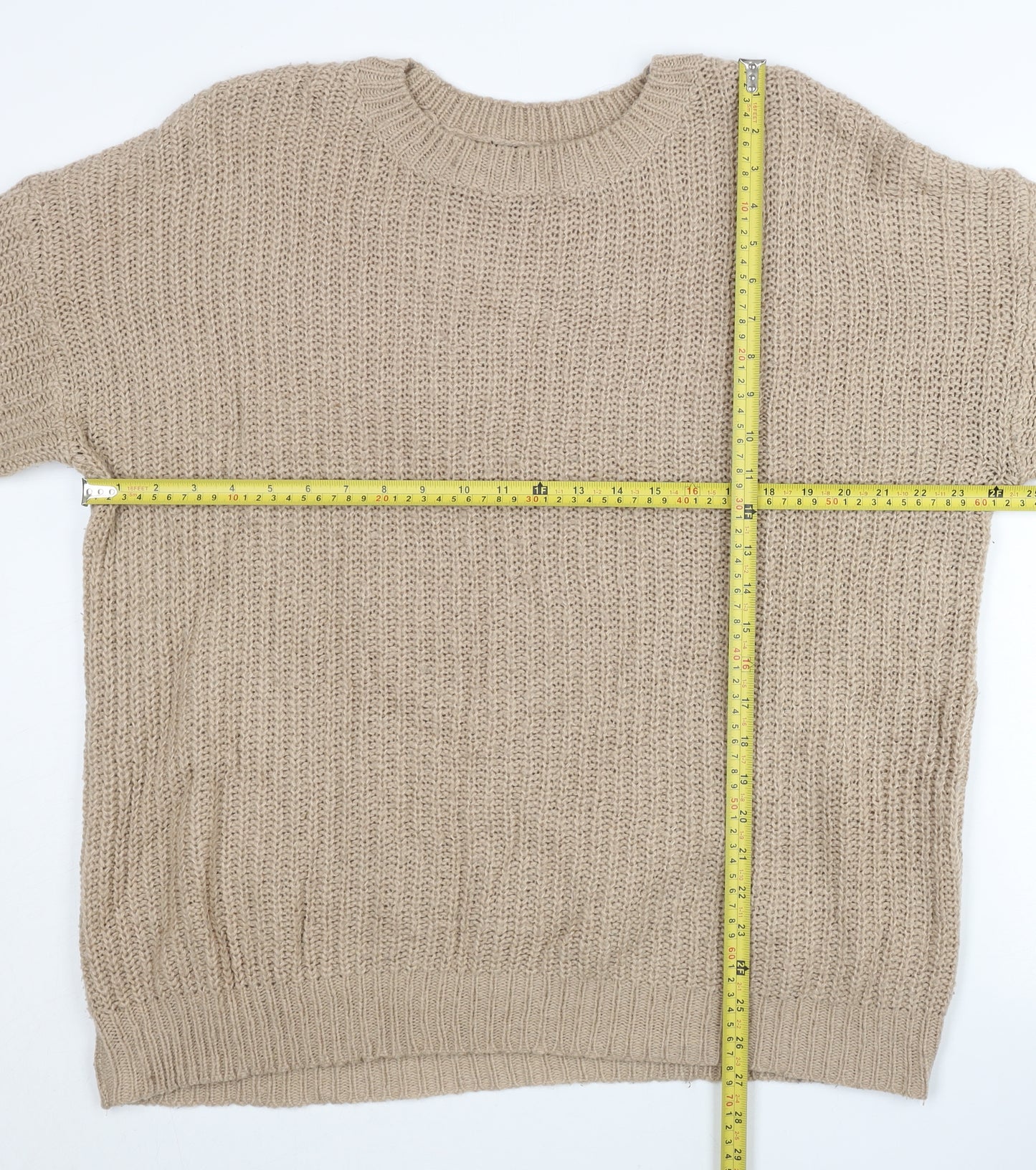 New Look Women’s Beige Chunky Knit Pullover Jumper M