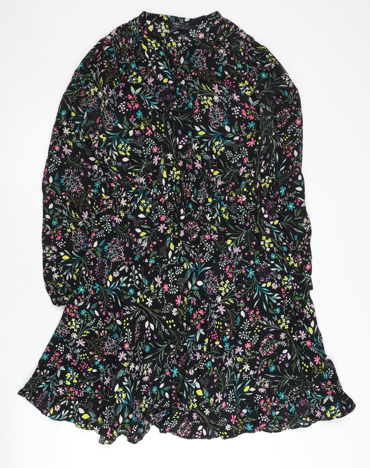 Marks and Spencer Women’s Multicoloured Floral A-Line Viscose Dress Size 10 Long