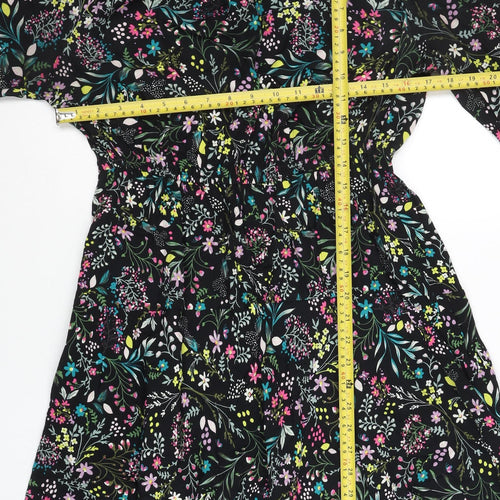Marks and Spencer Women’s Multicoloured Floral A-Line Viscose Dress Size 10 Long