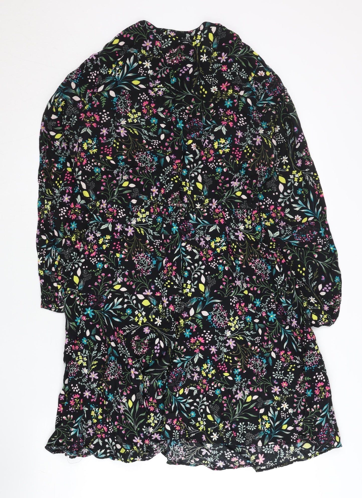 Marks and Spencer Women’s Multicoloured Floral A-Line Viscose Dress Size 10 Long