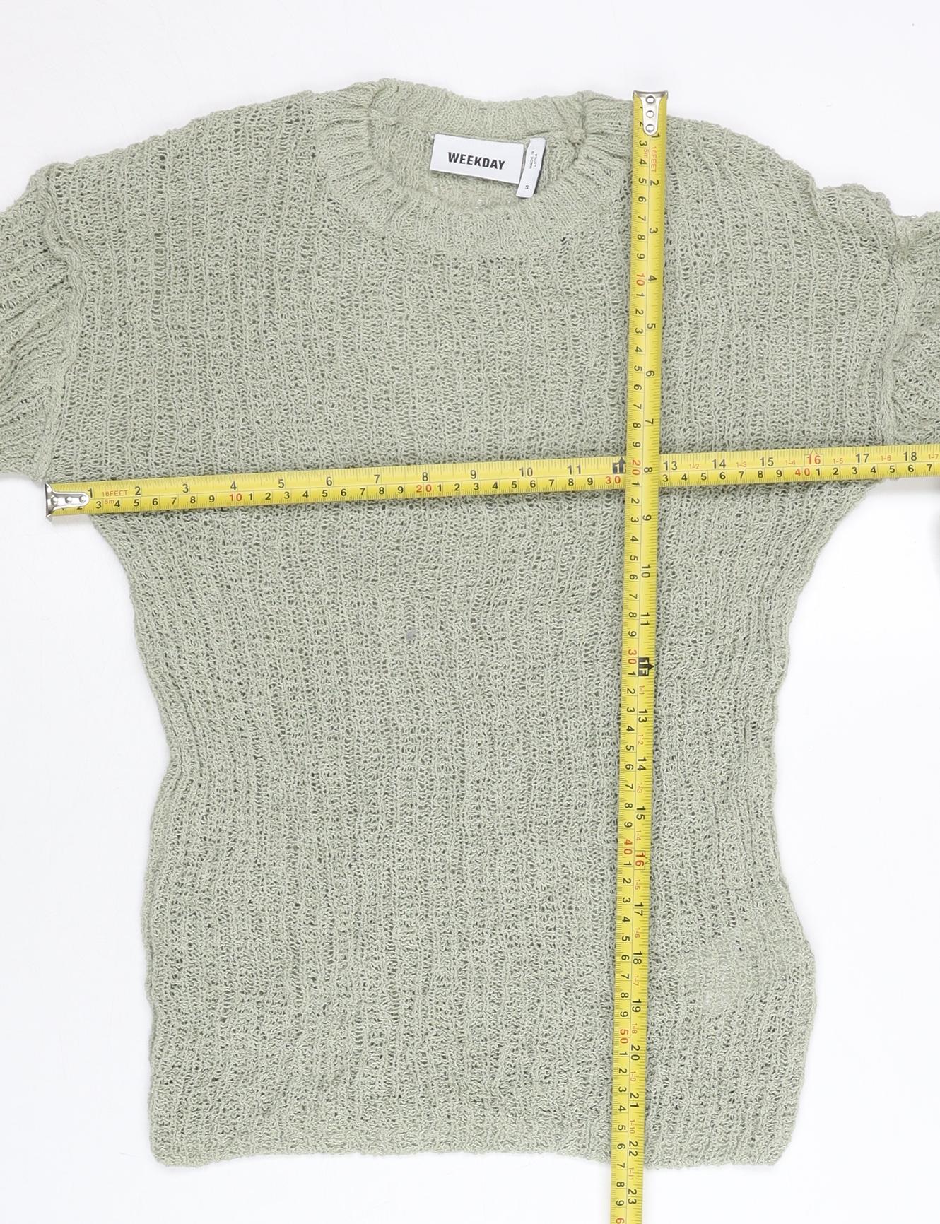 Weekday Women’s Grey Knit Pullover Jumper Size S Crew Neck