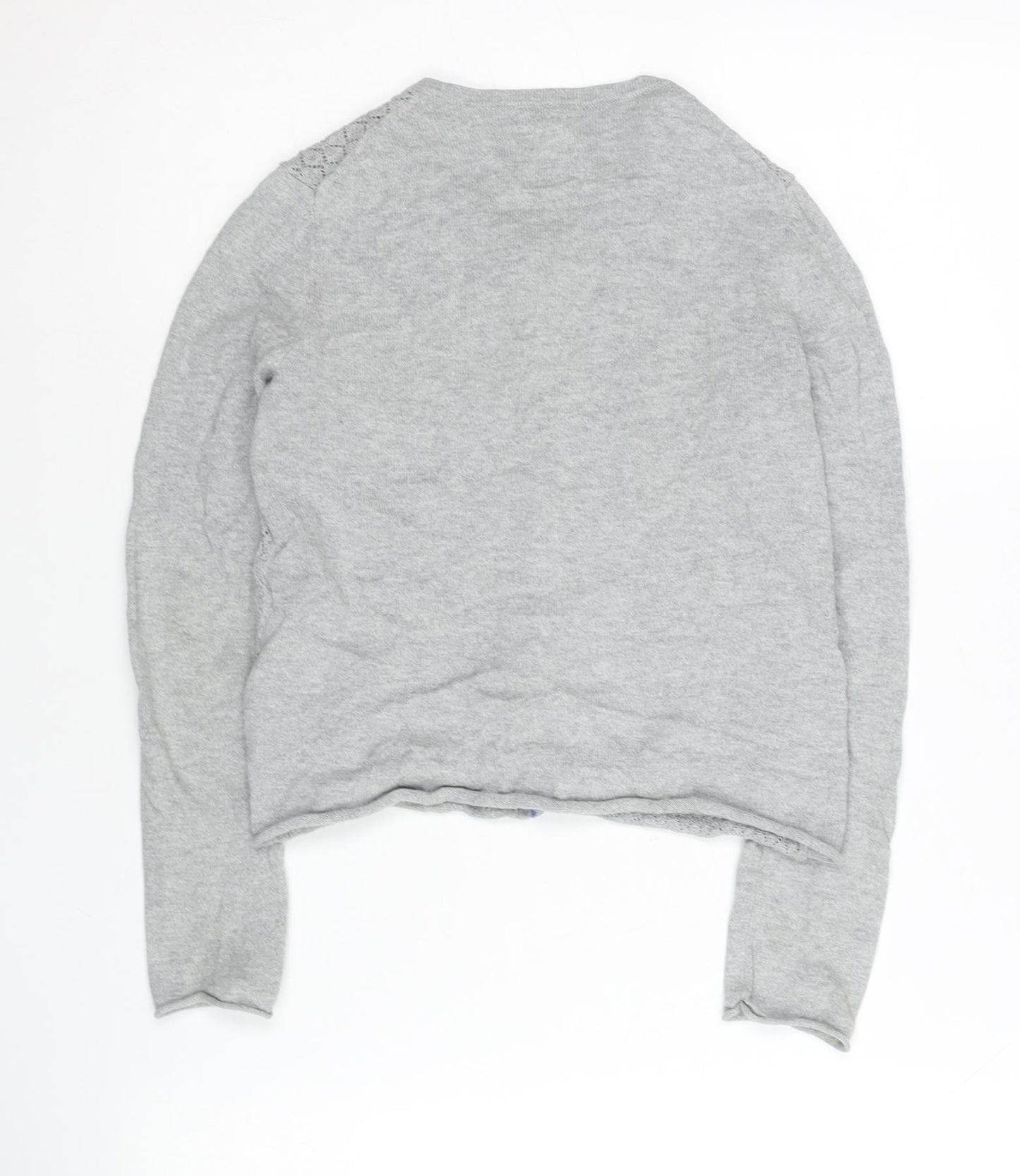 Mini Boden Girls Grey Diamond Knit Cardigan 9-10 Years Cotton Cashmere