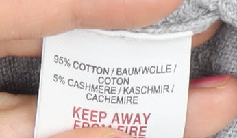 Mini Boden Girls Grey Diamond Knit Cardigan 9-10 Years Cotton Cashmere