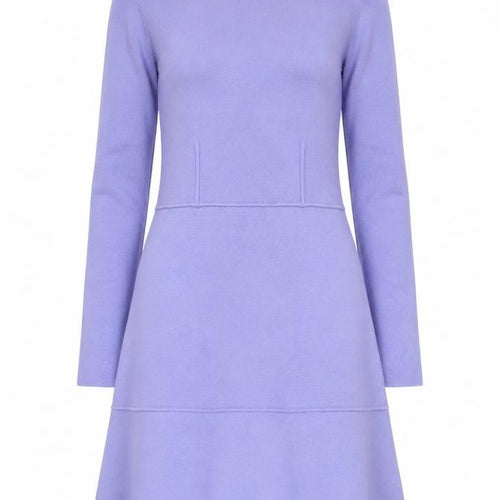 Zara Women Purple A-Line Knit Dress Size S Long Sleeve Mock Neck