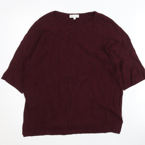 Warehouse Women Red Size 8 Pullover Short Sleeve Knit Jumper
