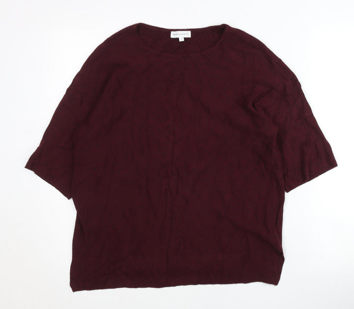 Warehouse Women Red Size 8 Pullover Short Sleeve Knit Jumper