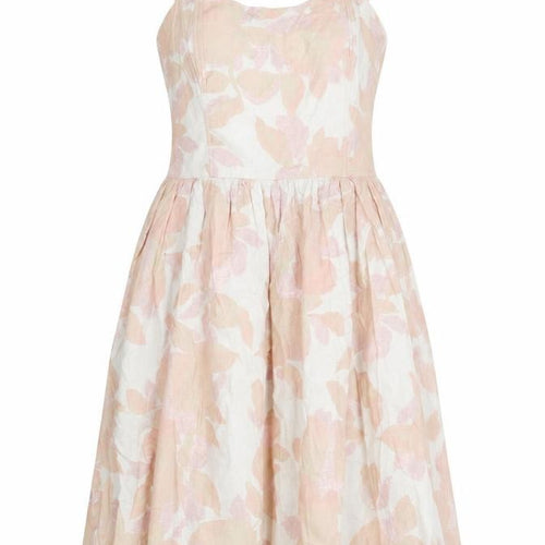 H&M Women’s Pink Floral Fit & Flare Cotton Dress Size 12