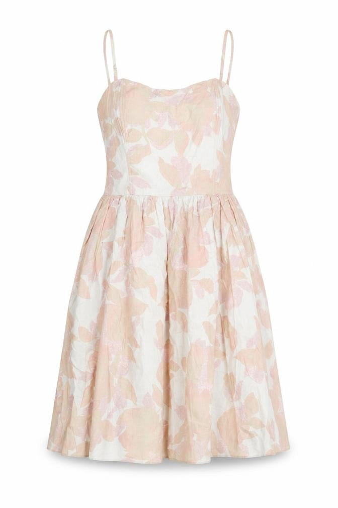 H&M Women’s Pink Floral Fit & Flare Cotton Dress Size 12