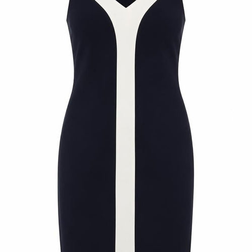 Apart Impressions Women’s Black White Sheath Dress UK 12 V-Neck