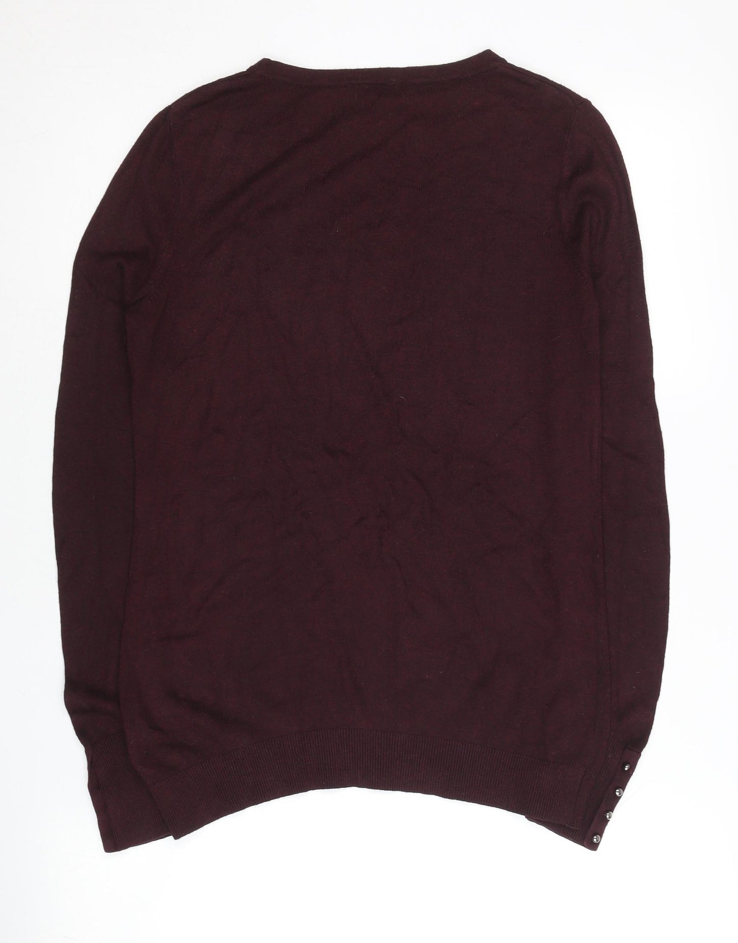 Warehouse Womens Purple Crew Neck Jumper UK 12 Long Sleeve Knit