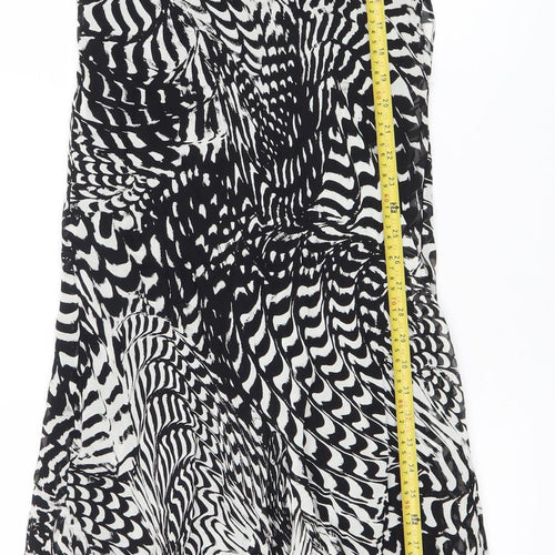 White House Black Market Women’s Black White One Shoulder Asymmetric Dress Size 8