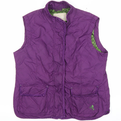Avenue Women Purple Quilted Waistcoat Gilet M Medium Padded Jacket