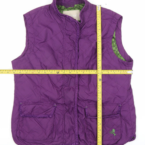 Avenue Women Purple Quilted Waistcoat Gilet M Medium Padded Jacket