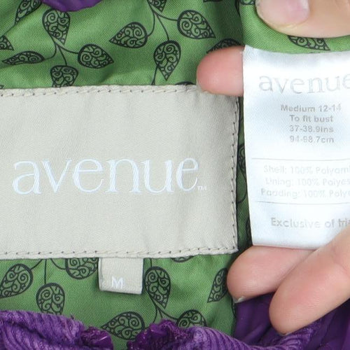Avenue Women Purple Quilted Waistcoat Gilet M Medium Padded Jacket