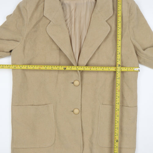 Choices Women’s Beige Wool Blend Blazer Jacket Size 14 Long Sleeve