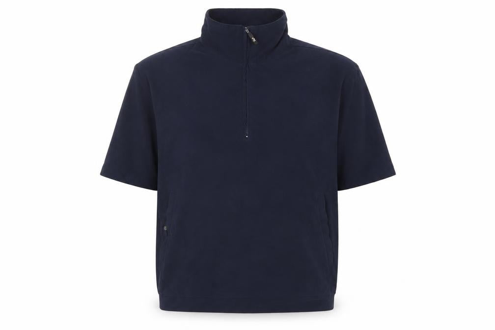 Front view of New Hampshire Men’s Blue Short Sleeve 1/4 Zip Jacket, size L