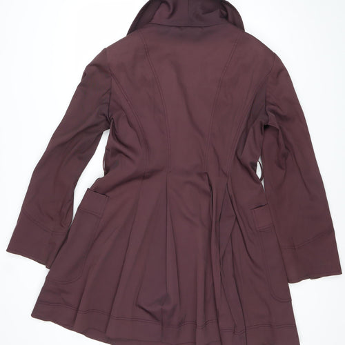 Lucy London Womens Purple Cotton Blend Mid-Length Pea Coat Size 12