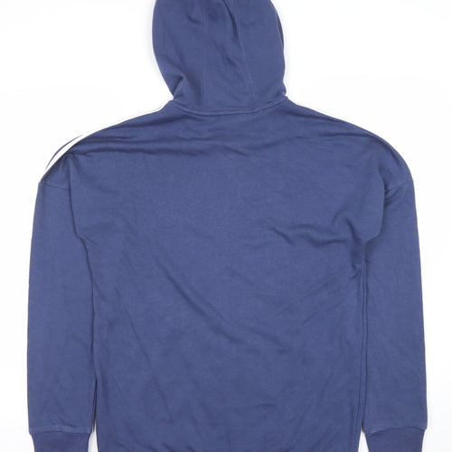 Adidas Boys Blue Full Zip Hoodie 15-16Y XL Sports Logo Activewear