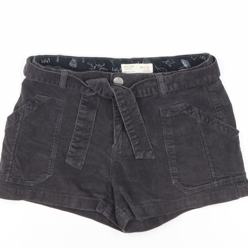 Zara Kids Girls Black Corduroy Paperbag Shorts Age 10 Years 140cm