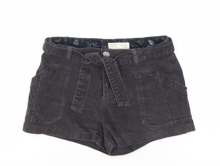 Zara Kids Girls Black Corduroy Paperbag Shorts Age 10 Years 140cm