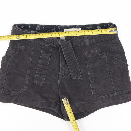 Zara Kids Girls Black Corduroy Paperbag Shorts Age 10 Years 140cm