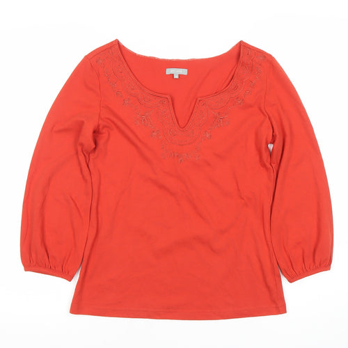 Marks and Spencer Per Una Women's Red Embroidered Tunic Blouse Size 10