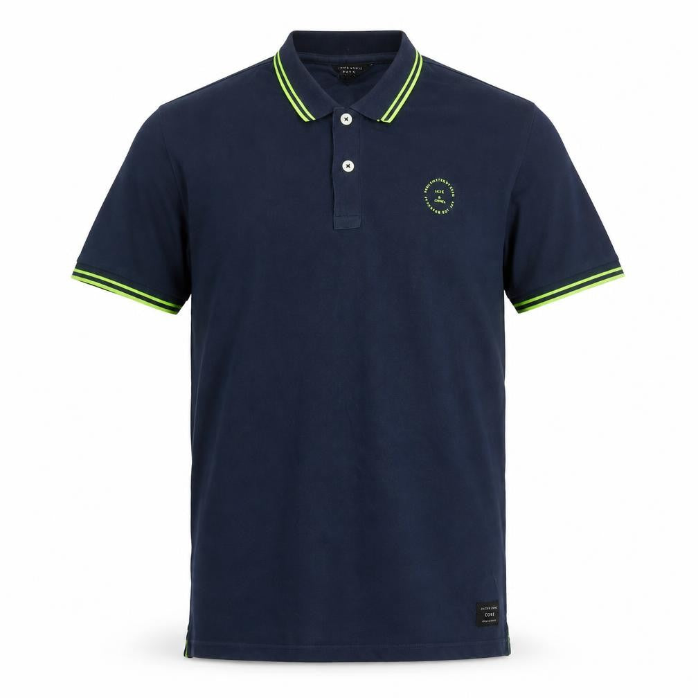 Jack & Jones Men’s Navy Blue Polo Shirt Size L Cotton Blend