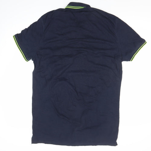Jack & Jones Men’s Navy Blue Polo Shirt Size L Cotton Blend
