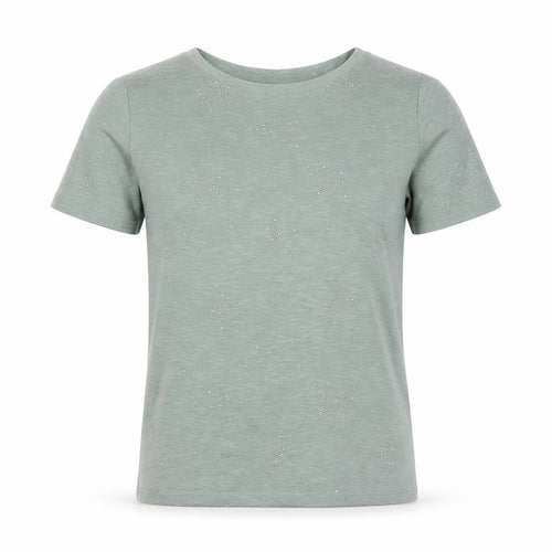 Next Women’s Green Glitter T-Shirt UK 6 Short Sleeve Polyester