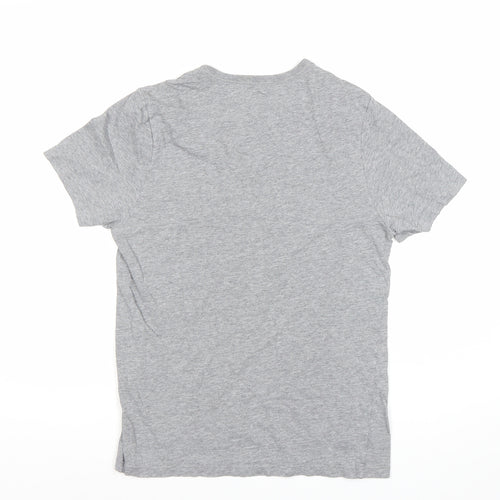Hugo Boss Men's Grey Small Regular Fit Cotton Logo T-Shirt