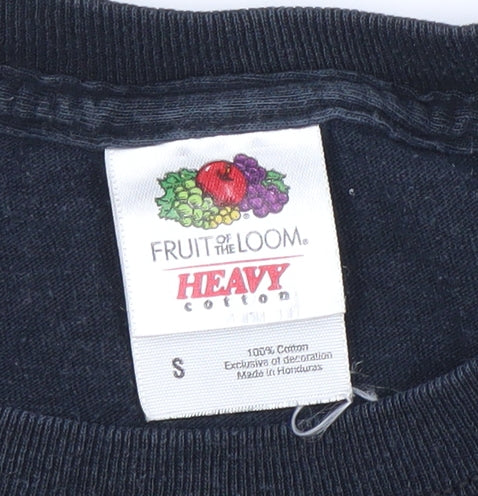 Fruit of the Loom Mens Black Guns N' Roses Band T-Shirt Size S Vintage
