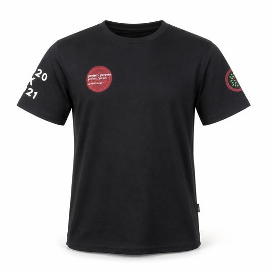 Front view of Oren Men’s Black M Graphic Print Crew Neck Short Sleeve T-Shirt