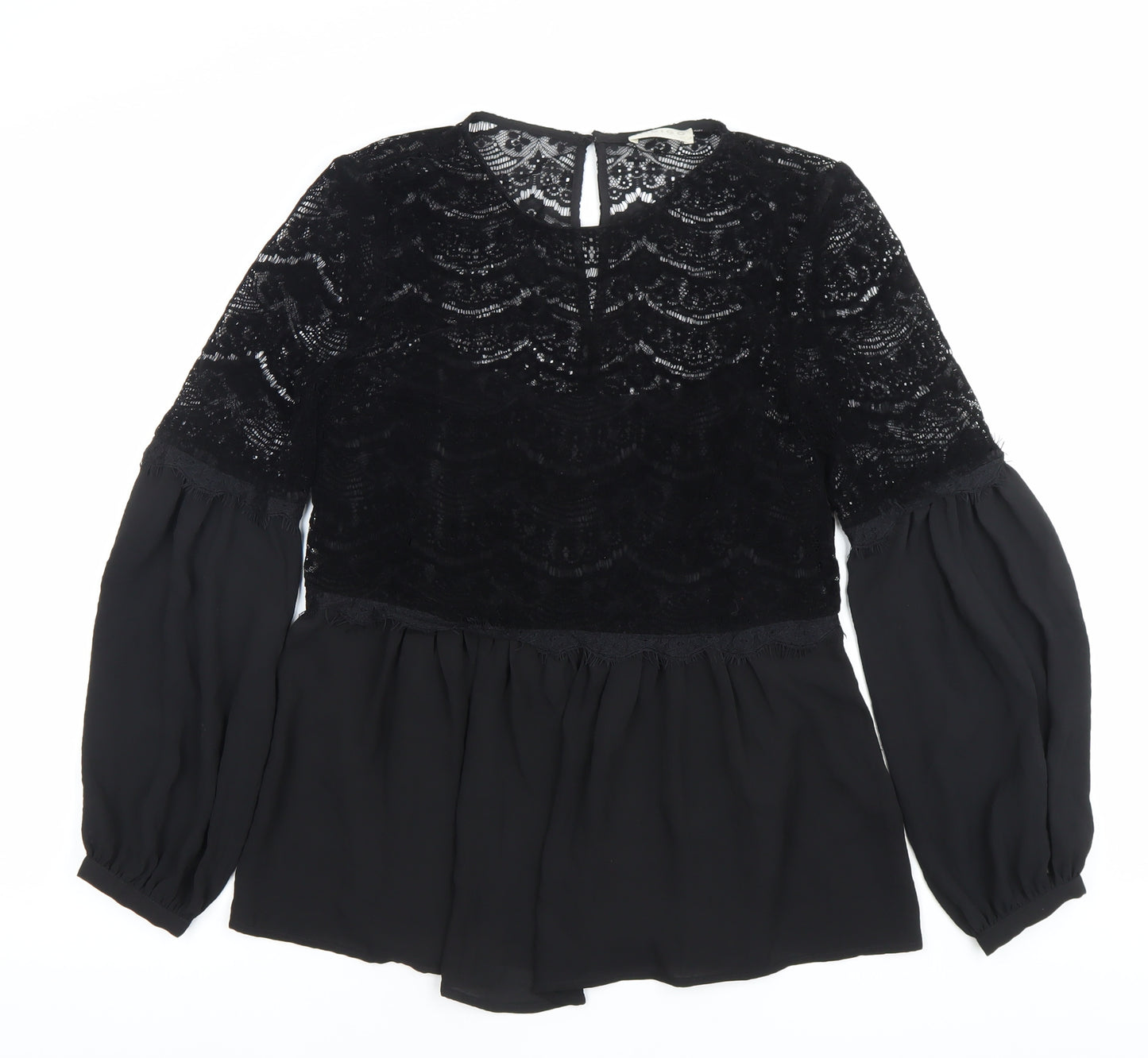 Marks and Spencer Women’s Black Lace Tunic Blouse Size 8