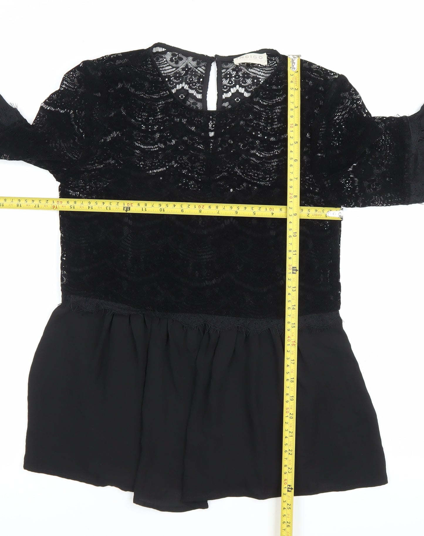 Marks and Spencer Women’s Black Lace Tunic Blouse Size 8