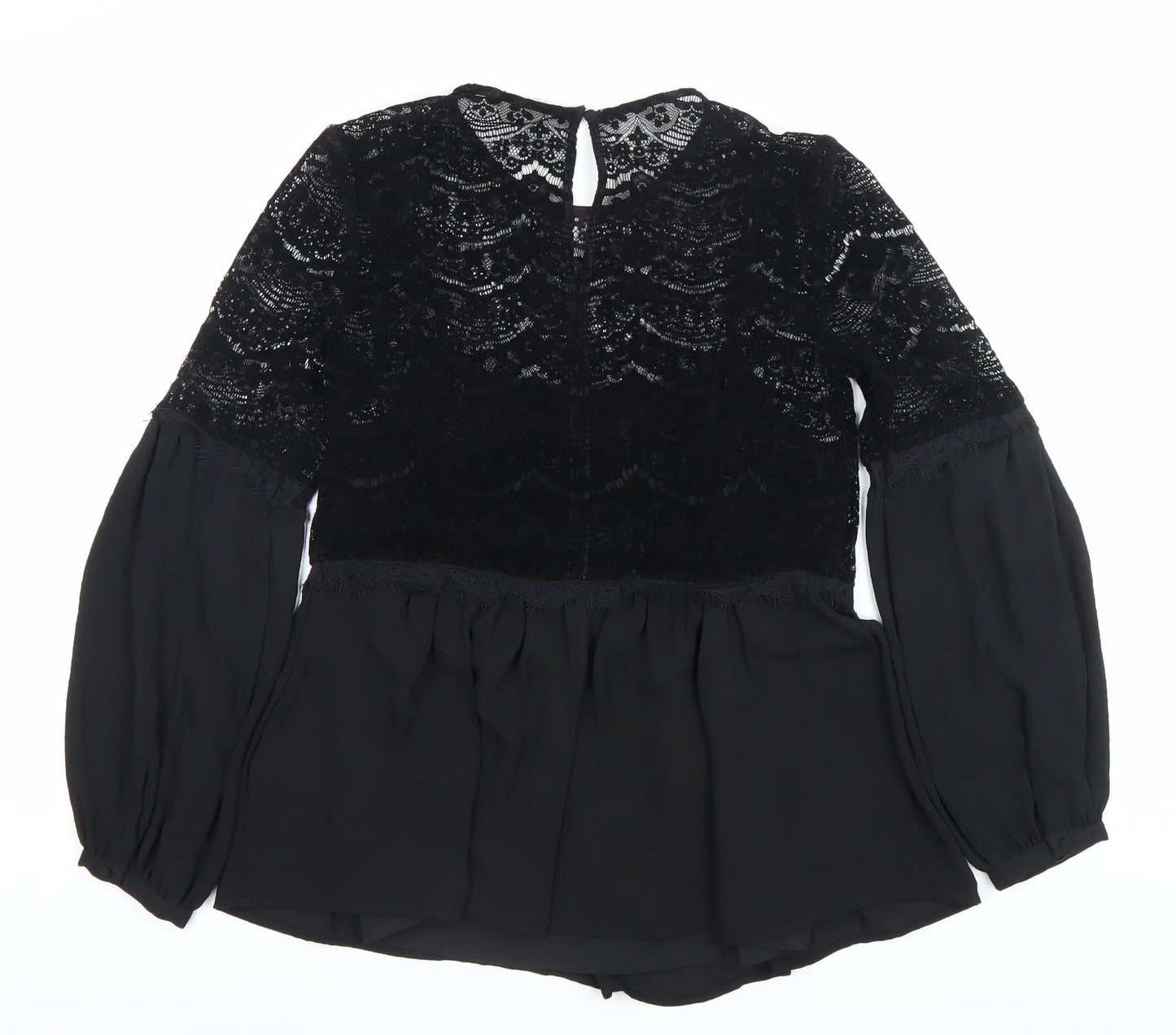 Marks and Spencer Women’s Black Lace Tunic Blouse Size 8