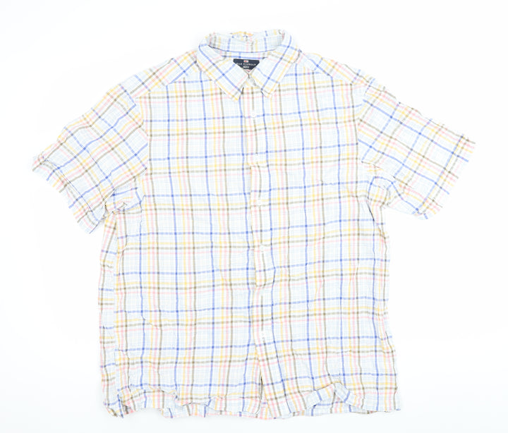 Marks & Spencer Men’s Multicoloured XL 44-46" Check Cotton Short Sleeve Shirt
