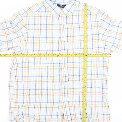 Marks & Spencer Men’s Multicoloured XL 44-46" Check Cotton Short Sleeve Shirt