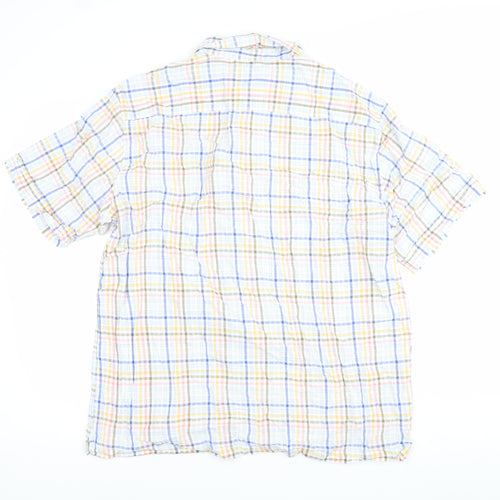 Marks & Spencer Men’s Multicoloured XL 44-46" Check Cotton Short Sleeve Shirt