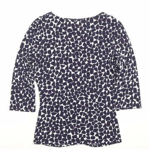 Phase Eight Women’s Blue Geometric V-Neck Tunic Blouse Size 14
