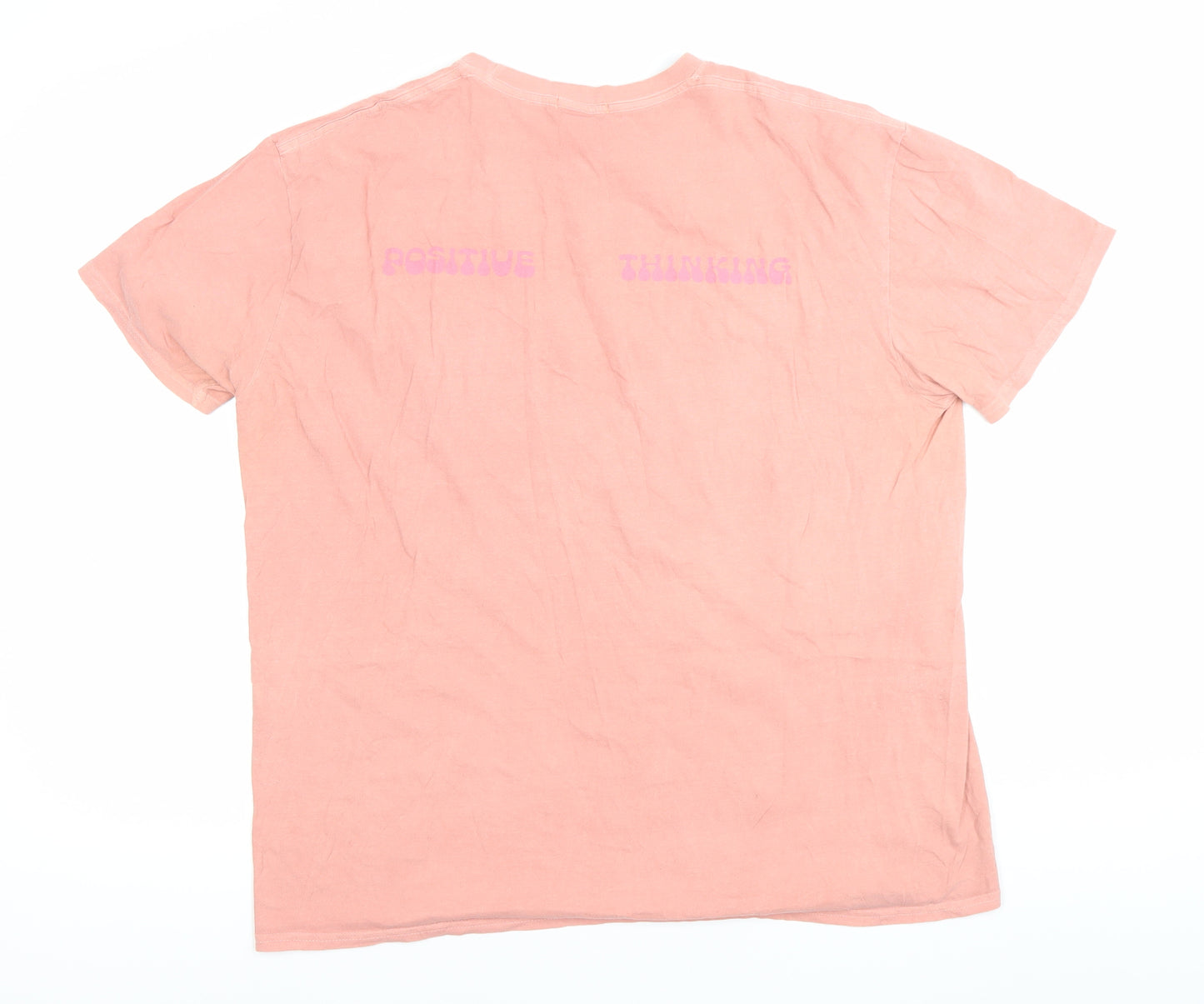 Hoxton Chic Women’s Pink XL Graphic Flower Print Cotton T-Shirt