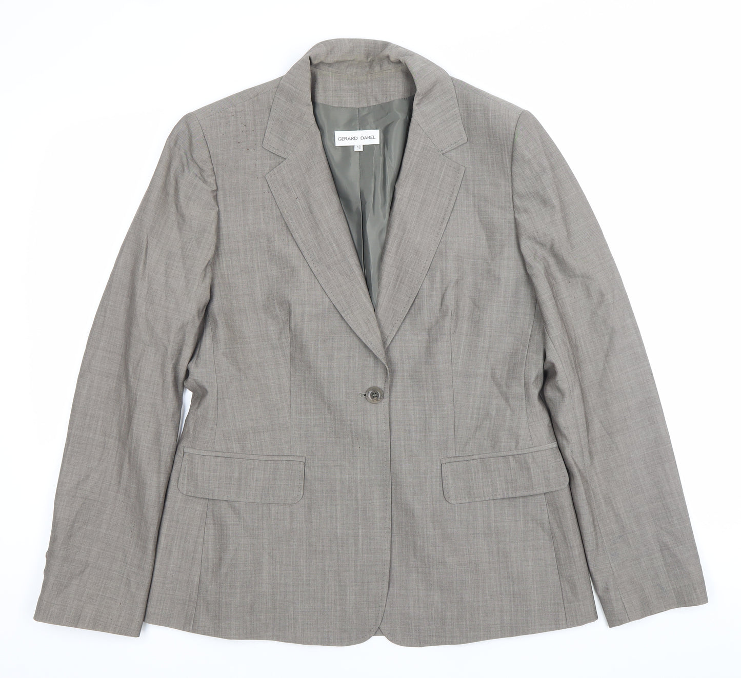 Gerard Darel Womens Grey Wool Workwear Suit Jacket Size 12