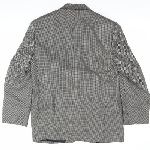 Marks and Spencer Men Black & White Checked Wool Blazer Jacket 40R