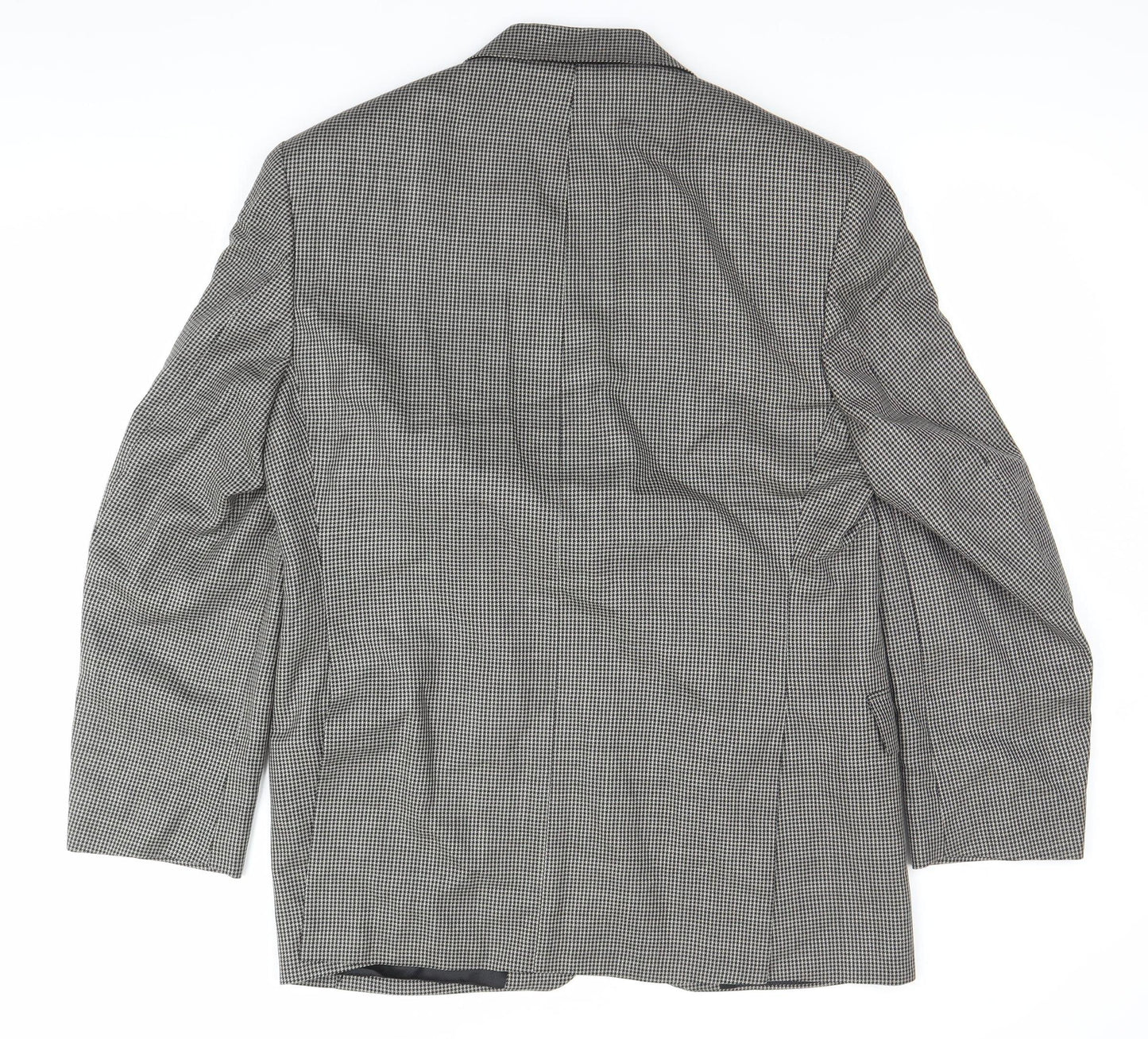 Marks and Spencer Men Black & White Checked Wool Blazer Jacket 40R